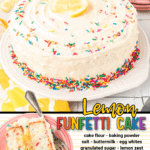 lemon funfetti cake facebook collage