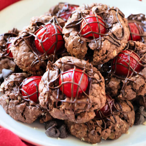 Chocolate Cherry Thumbprints Cookies
