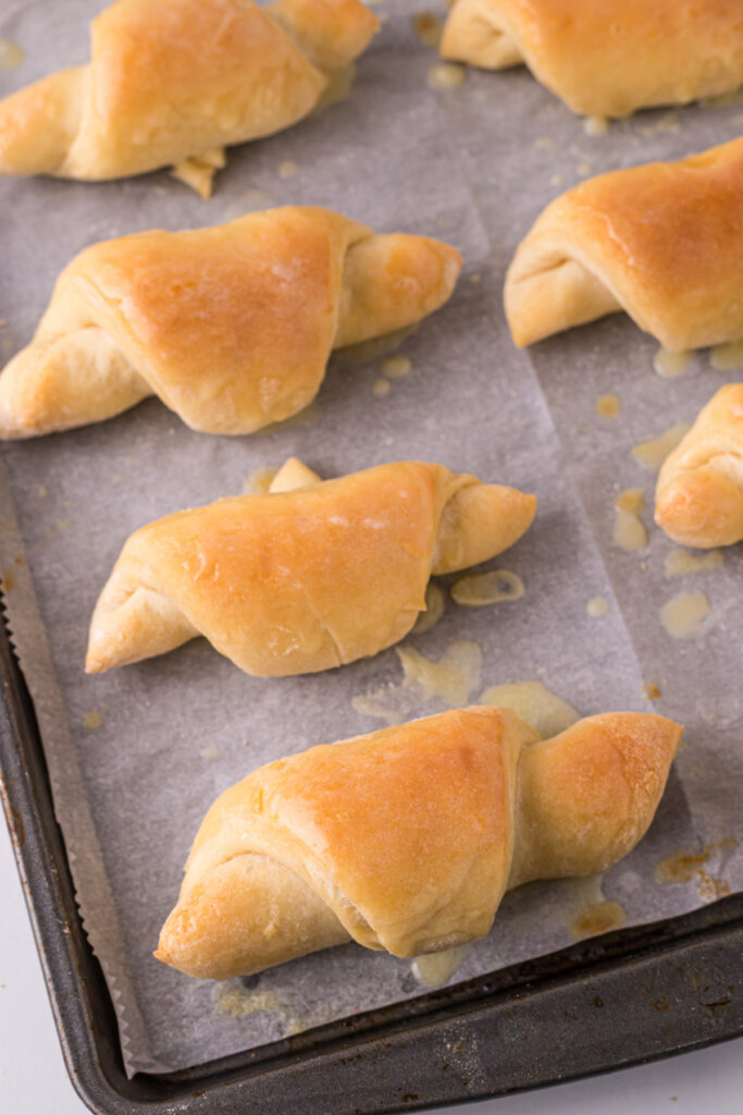 crescent rolls on baking sheet