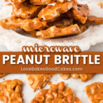 microwave peanut brittle pin collage