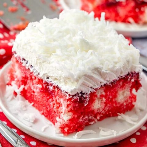 Raspberry Zinger Poke Cake