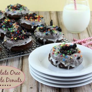 Chocolate Oreo Sprinkle Donuts