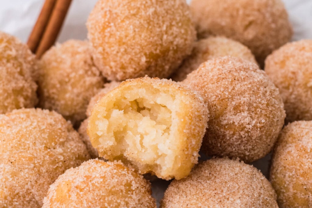 balls of cinnamon-sugary goodness stacked on top of each other