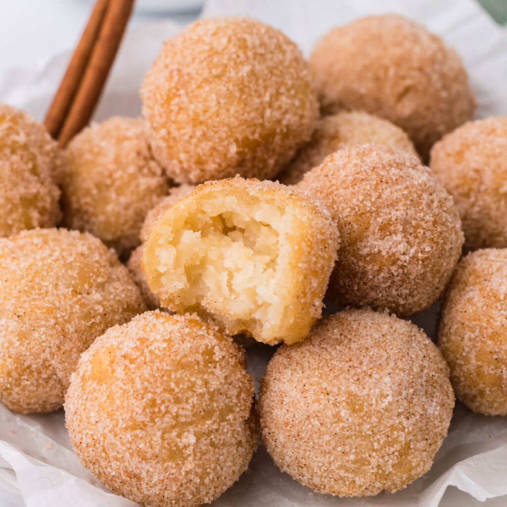 churros poppers stacked on plate