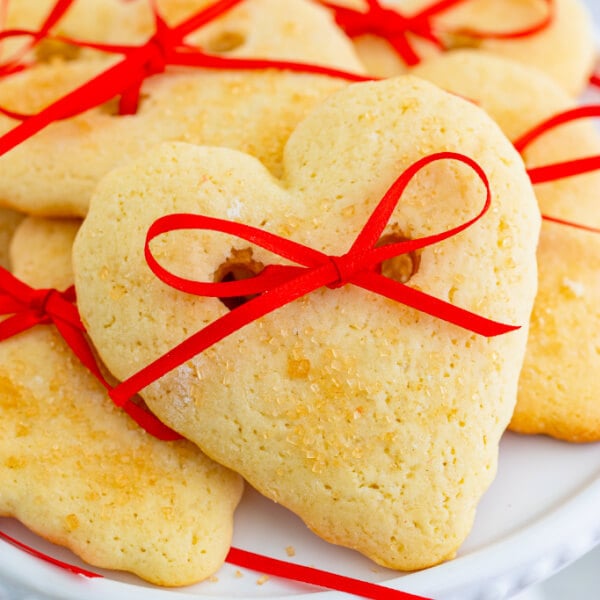 close up of valentine cookie
