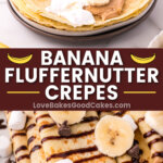 banana fluffernutter crepes pin collage