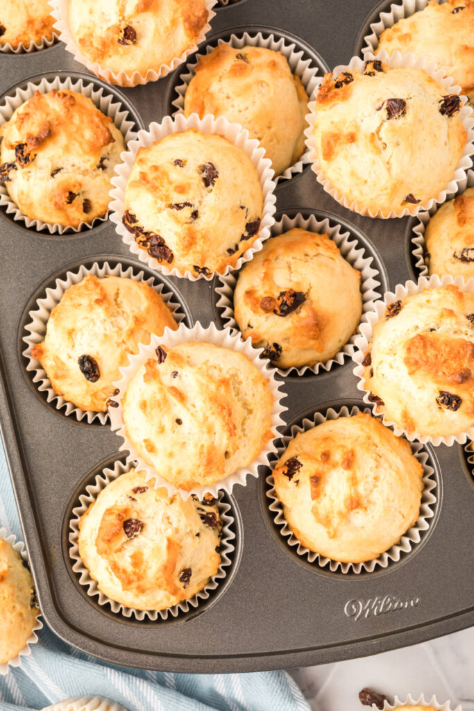 irish soda muffins in muffin tin