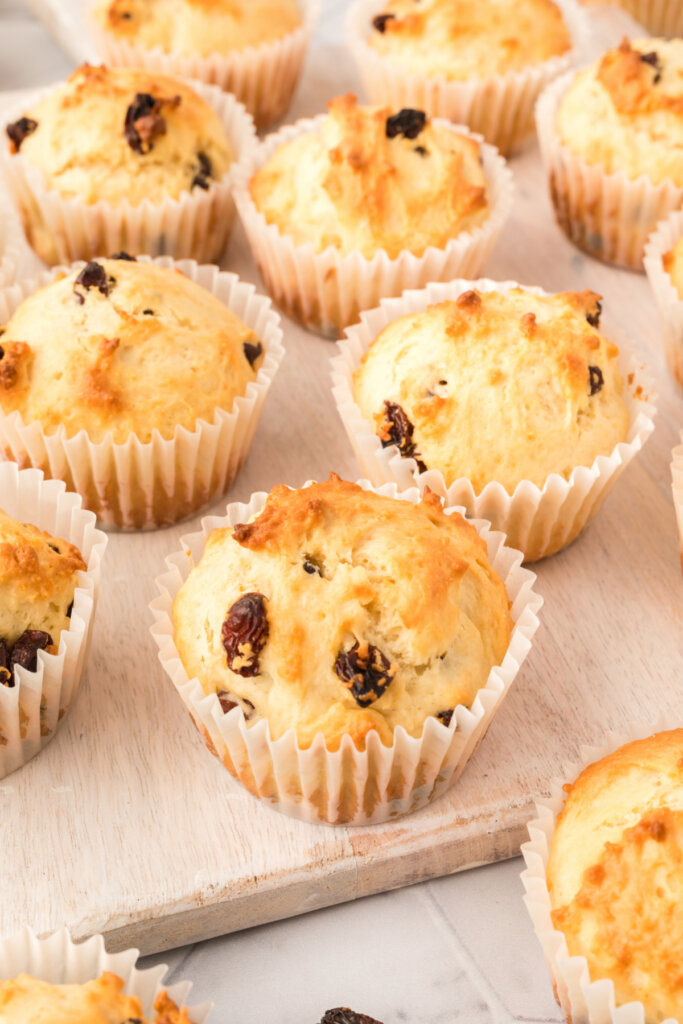 irish soda muffins on table