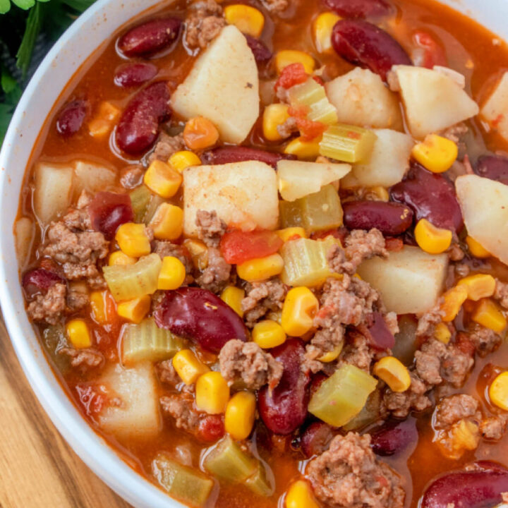 closeup bowl of shipwreck stew