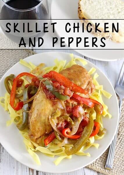 Skillet Chicken and Peppers on a plate.