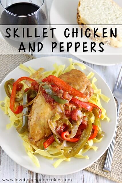 Skillet Chicken and Peppers on a plate.