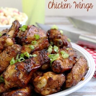 Spicy Maple Chicken Wings on a white plate.