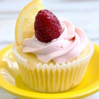 Lemon Cupcakes with Raspberry Buttercream