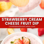 strawberry cream cheese fruit dip pin collage