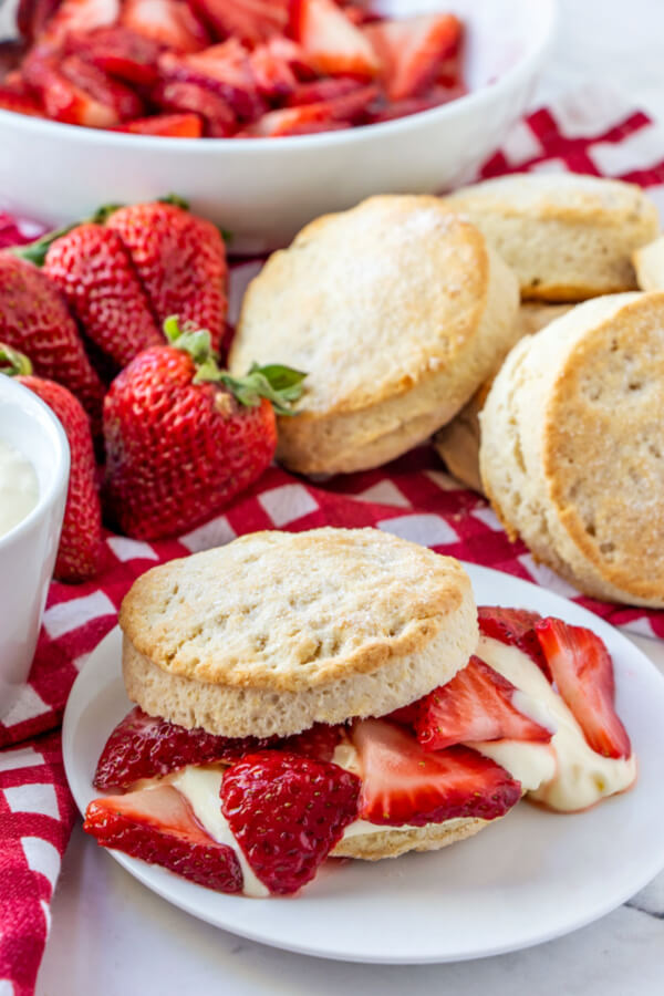 strawberry shortcake on plate