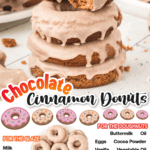 chocolate cinnamon doughnuts recipe facebook collage