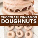 chocolate cinnamon doughnuts pin collage
