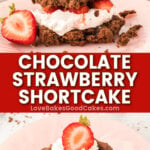 chocolate strawberry shortcake pin collage