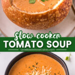 slow cooker tomato soup pin collage