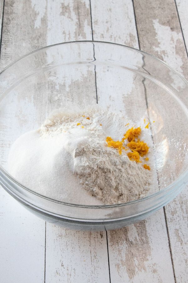 dry ingredients in mixing bowl