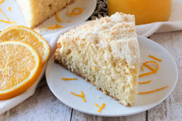 coffee cake slice on plate