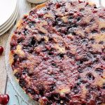 Cherry Upside Down Cake with Almond Whipped Cream