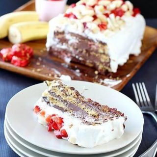 Chocolate Banana Strawberry Ice Box Cake