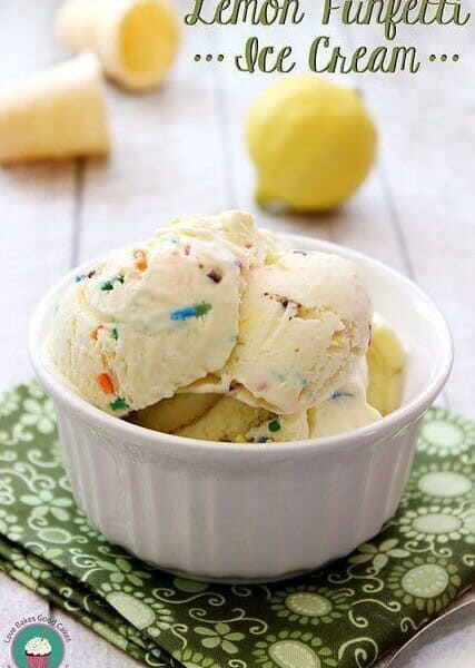 LEMON FUNFETTI ICE CREAM IN A BOWL