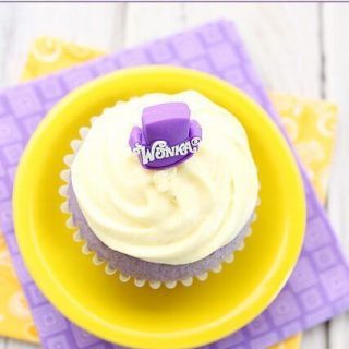 Grape Cupcakes with Banana Icing