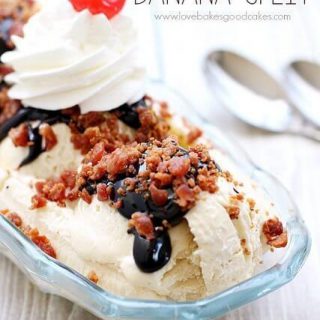 Elvis Banana Split with Homemade Peanut Butter Ice Cream