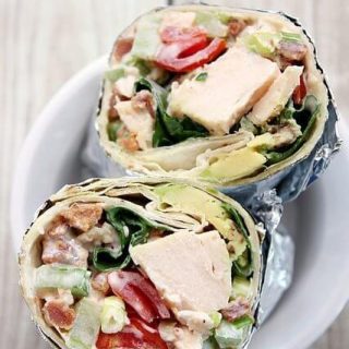 Bacon Lettuce Avocado Tomato Chicken Salad Wraps