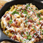 finished cheesy fries with bacon