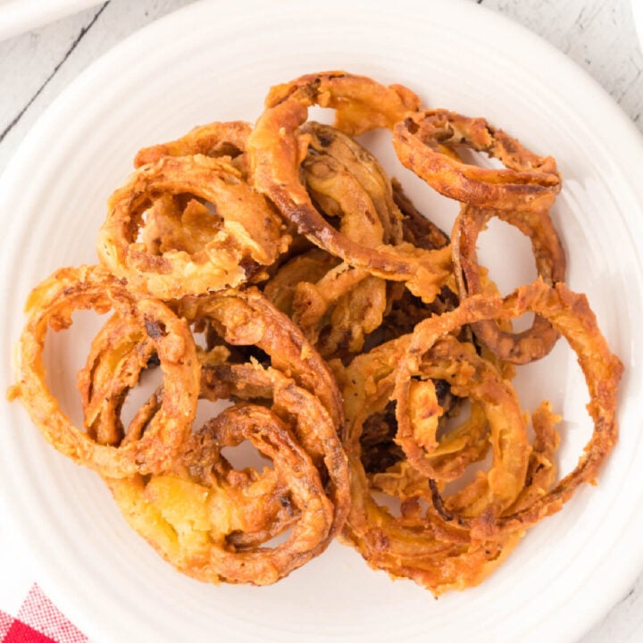 fried onion rings on plate