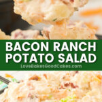 bacon ranch potato salad pin collage