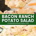 bacon ranch potato salad pin collage