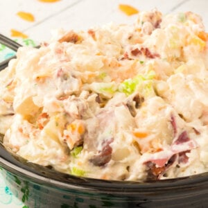 closeup of bacon ranch potato salad