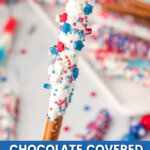 chocolate covered pretzel rods pin collage