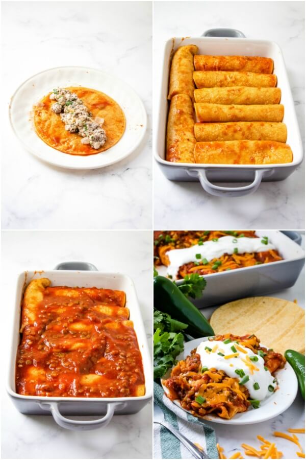 making the enchiladas