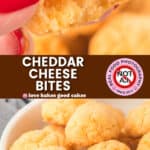 cheddar cheese bites pin collage