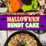halloween bundt cake pin collage