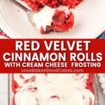 red velvet cinnamon rolls pin collage