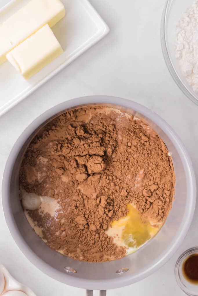wet ingredients added tot he dry ingredients