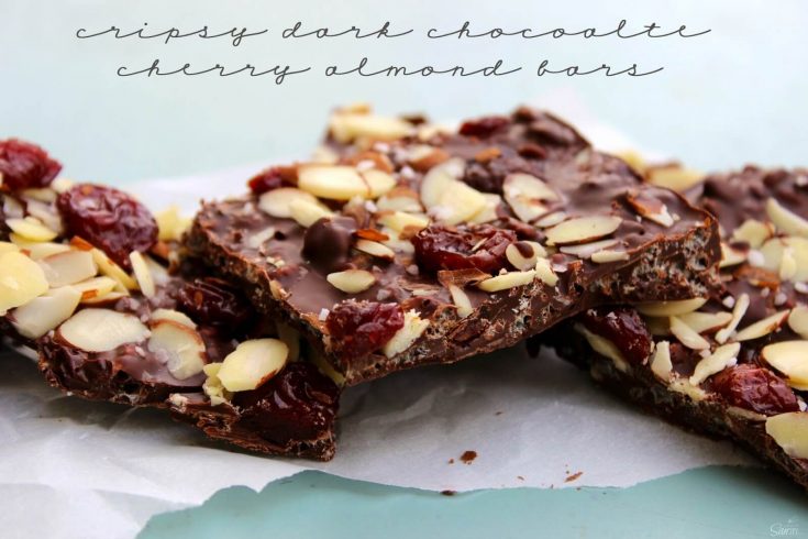 Crispy Dark Chocolate Cherry & Almond Bars
