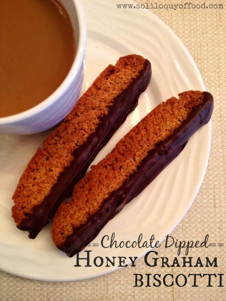 Chocolate Dipped Honey Graham Biscotti