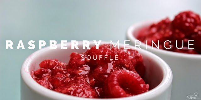 Raspberry Meringue Soufflé in two white bowls.