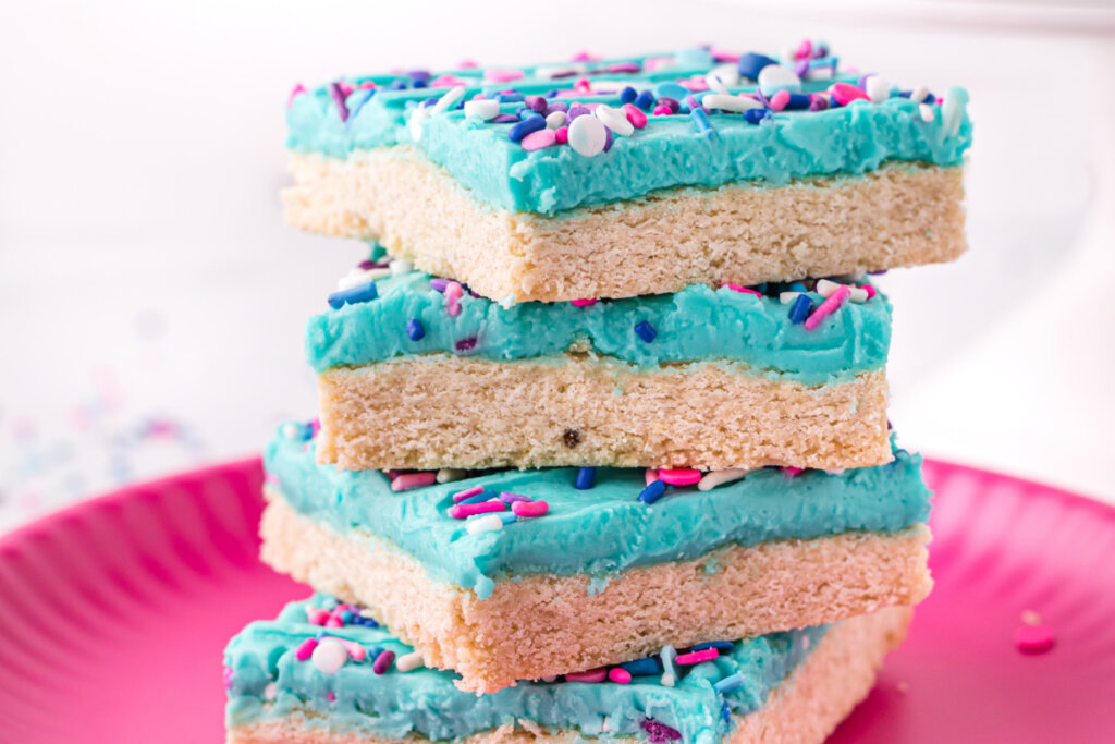 sugar cookie bars stacked