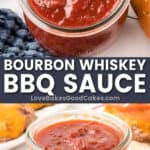 bourbon whiskey bbq sauce pin collage