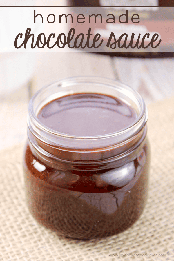 bottle of homemade chocolate sauce