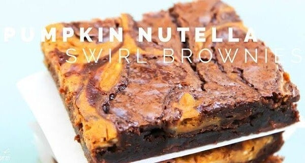 Pumpkin Nutella stacked on a plate.