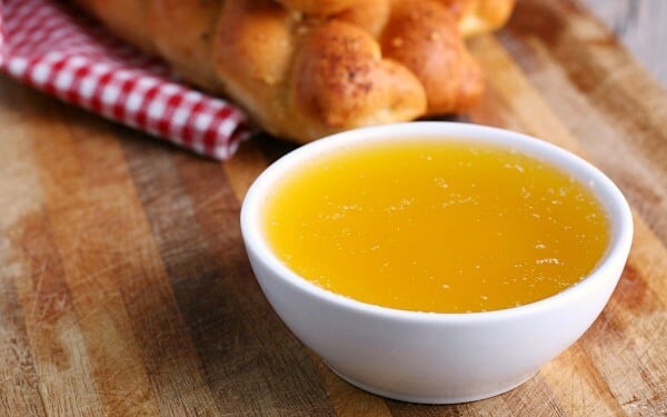 small bowl of garlic butter sauce